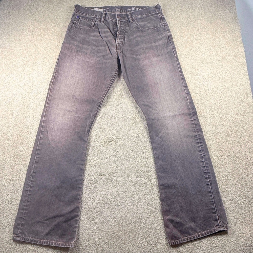 Gap 1969 Jeans Men 34x34 Brown Bootcut Button Fly Ringspun Denim